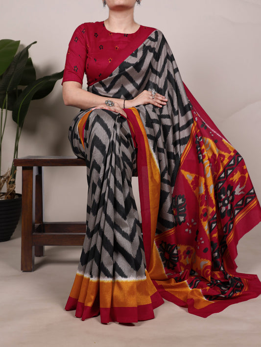 Soft Tasar Silk Uniform Saree 7043