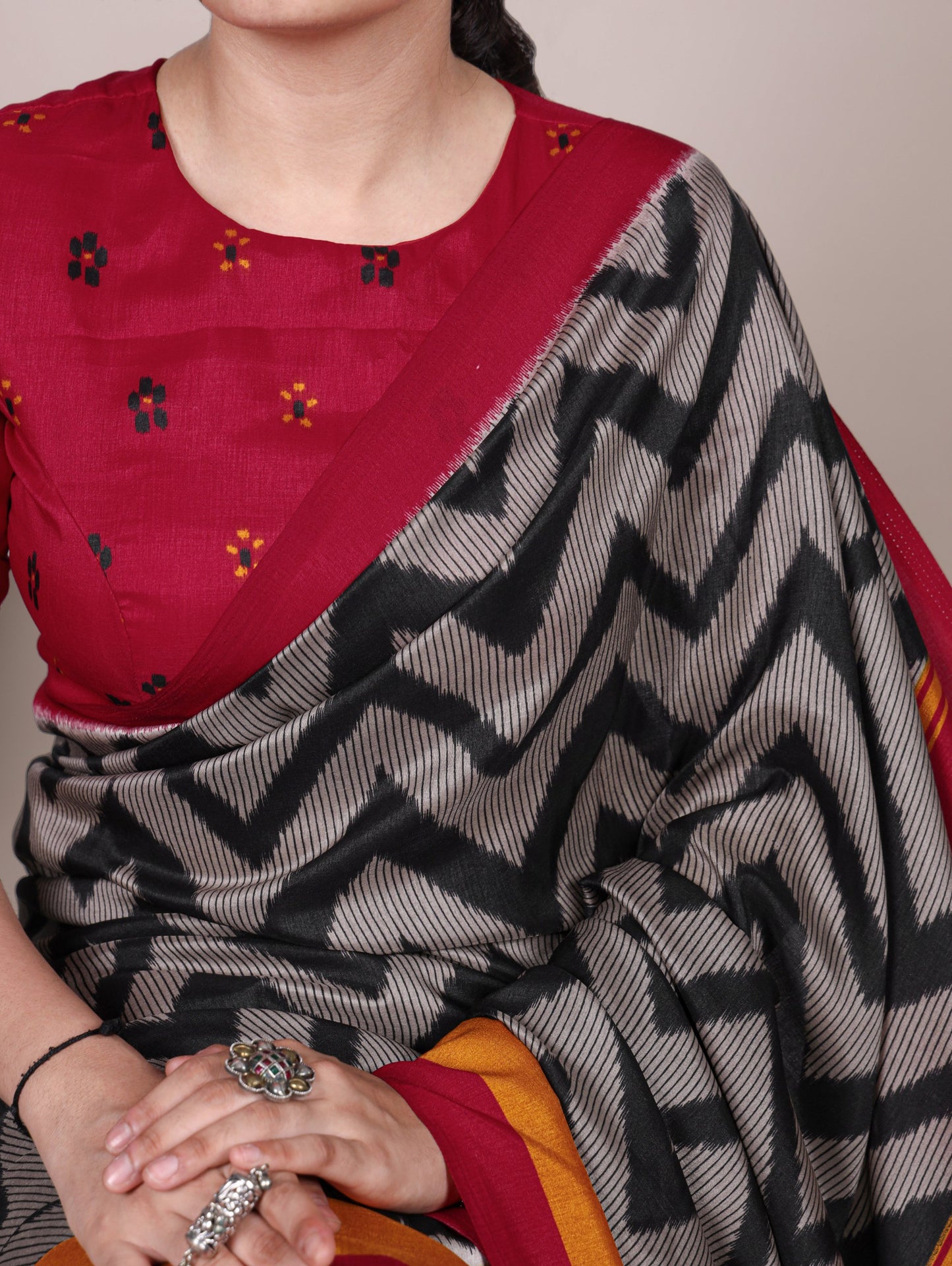 Soft Tasar Silk Uniform Saree 7043