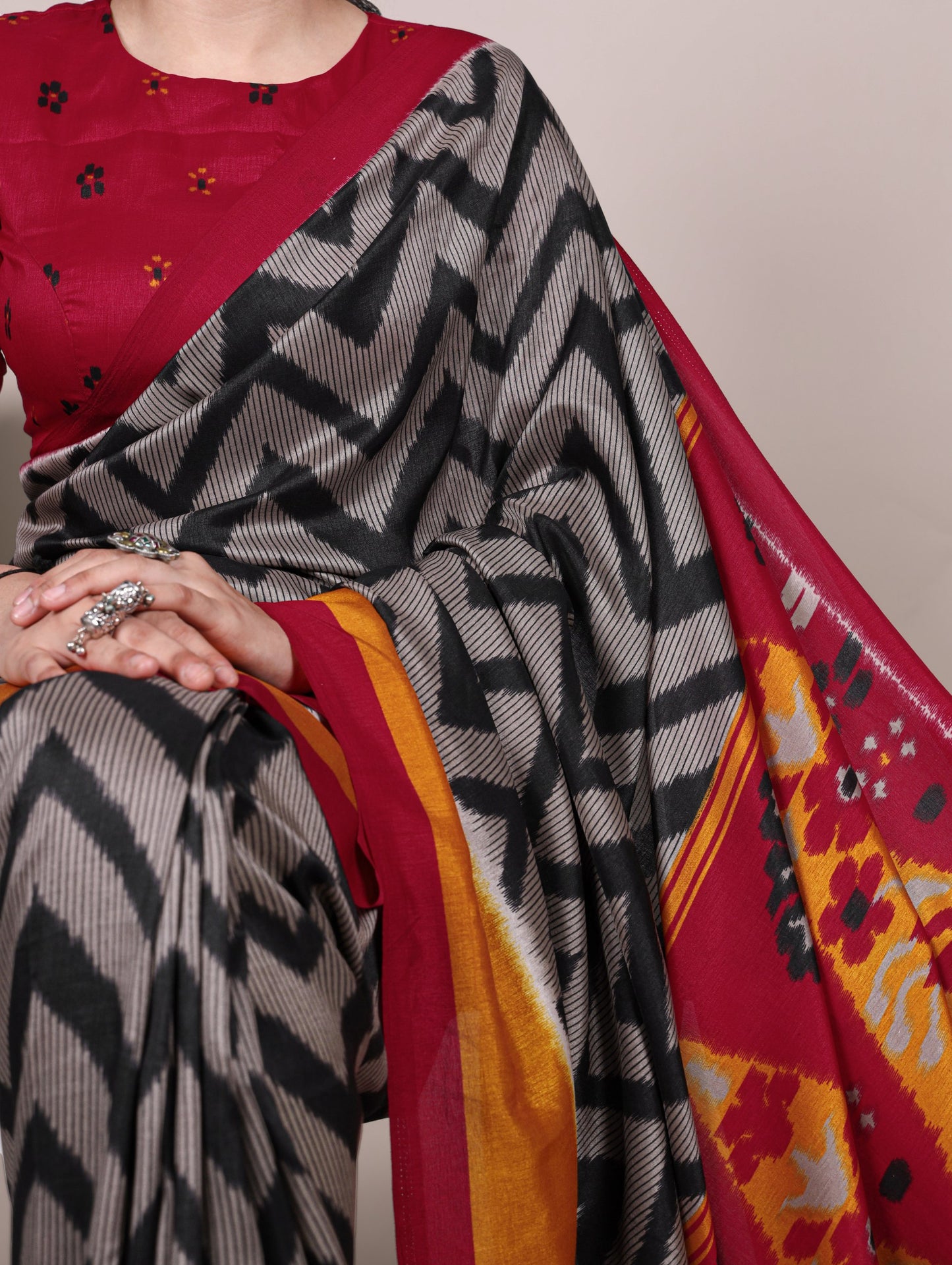Soft Tasar Silk Uniform Saree 7043