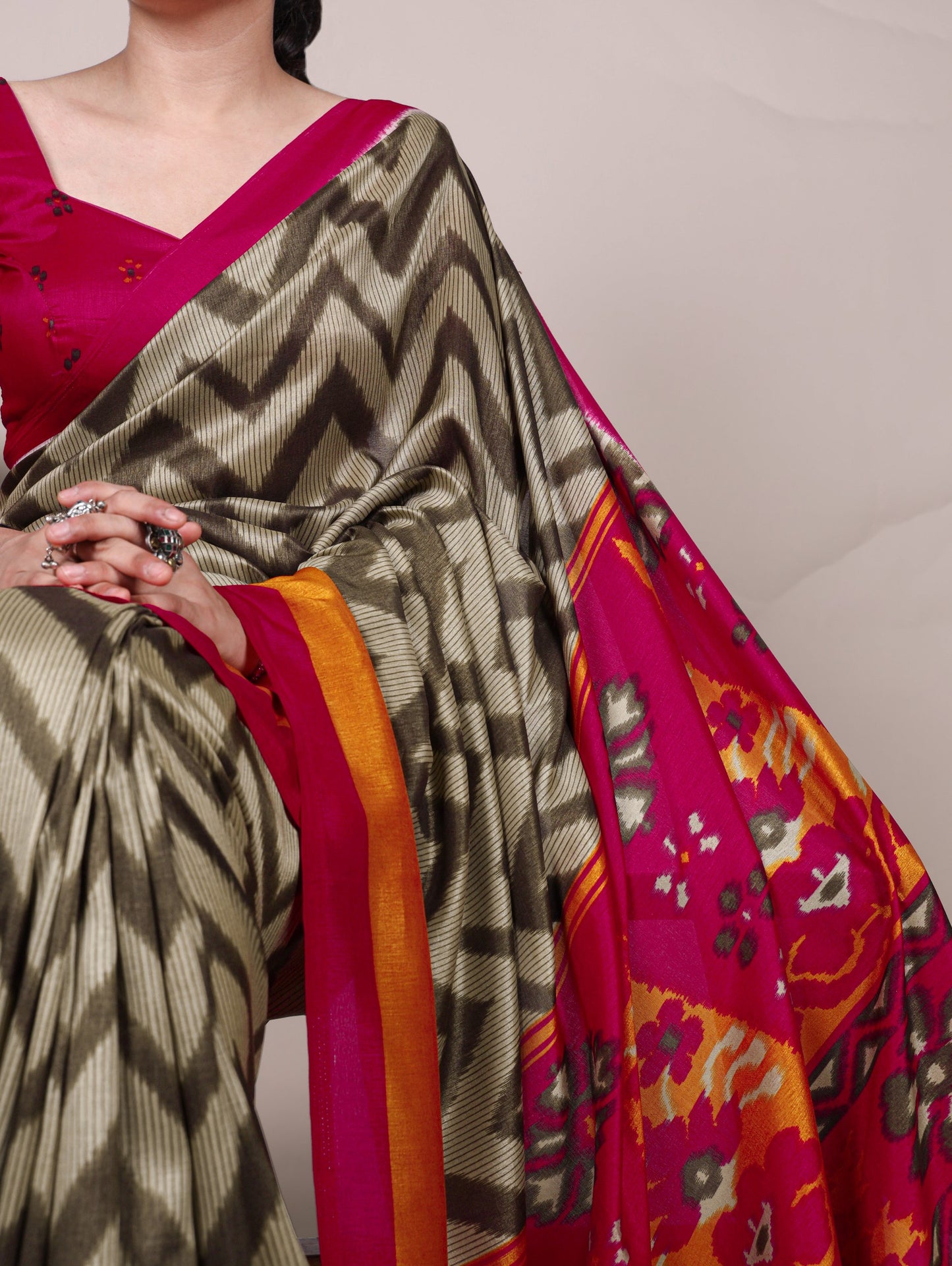 Soft Tasar Silk Uniform Saree 7043