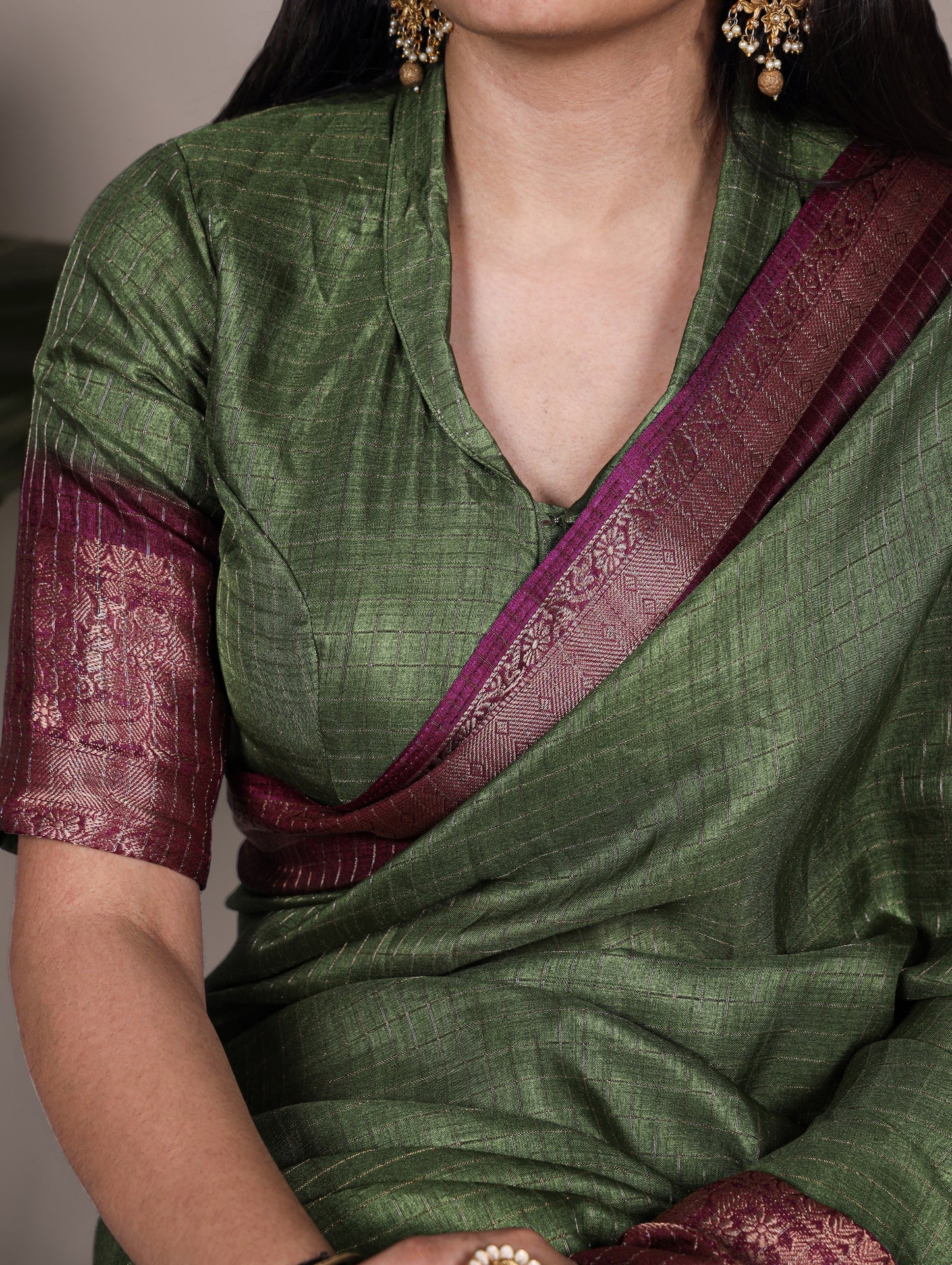 Mysore Dola Silk Chex Saree 7906