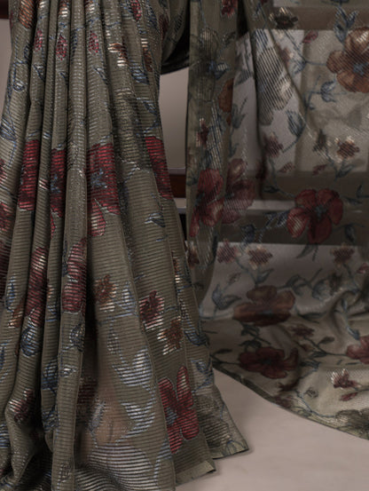 Viscose Floral Printed Brasso Saree