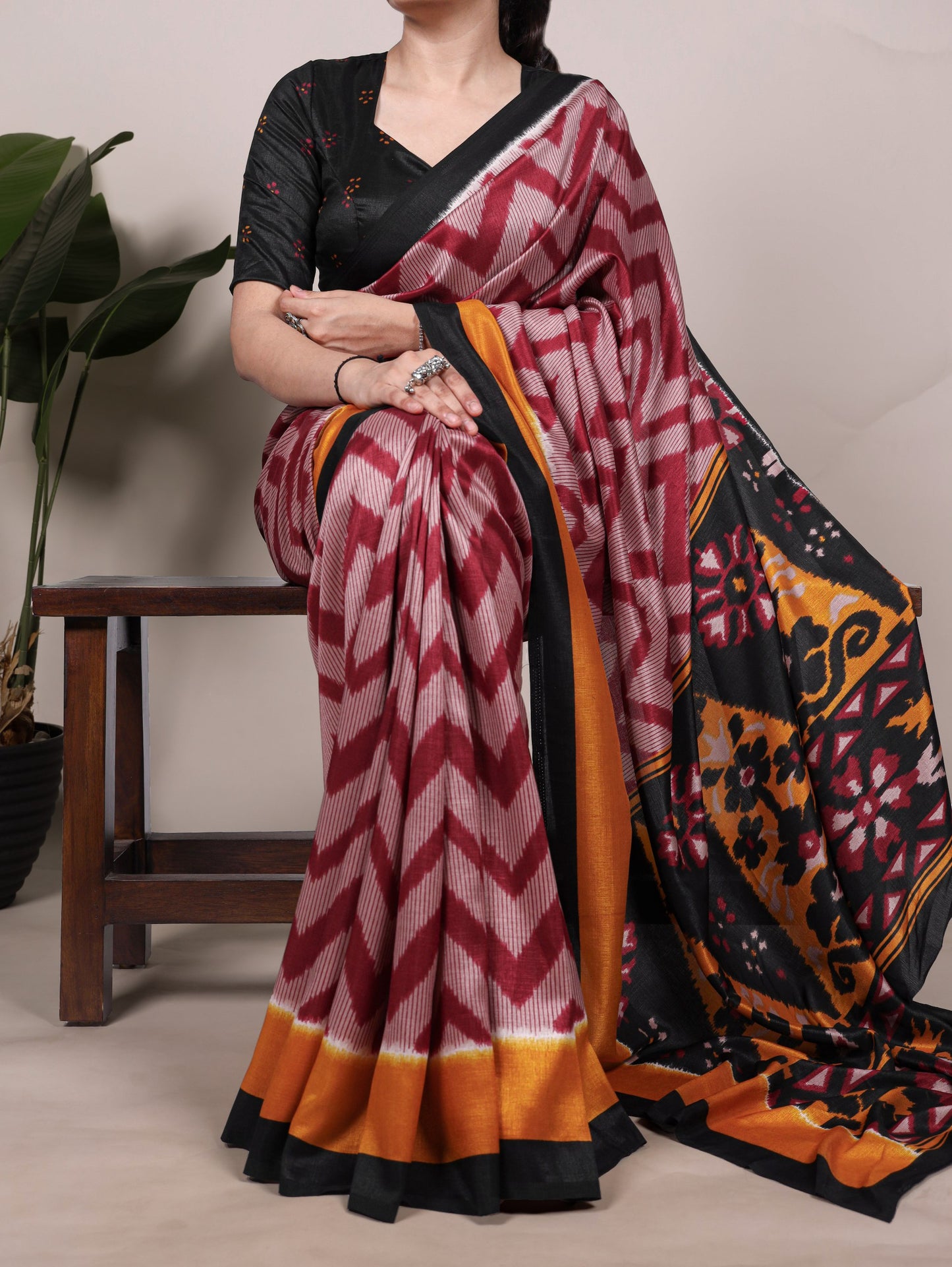 Soft Tasar Silk Uniform Saree 7043