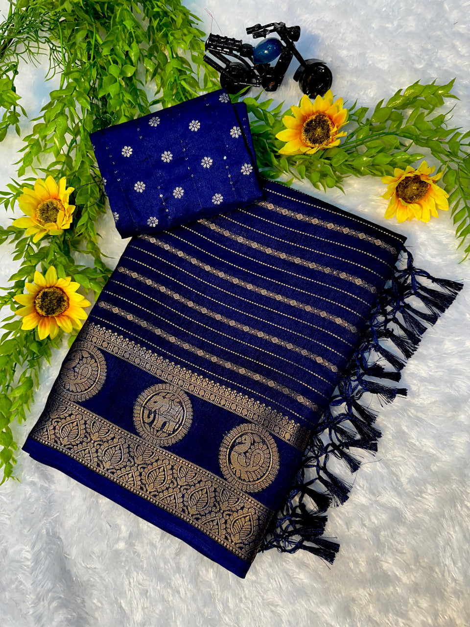 Mysore Dola Silk Saree - Elephant