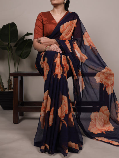 Soft Chiffon Printed Saree 7033