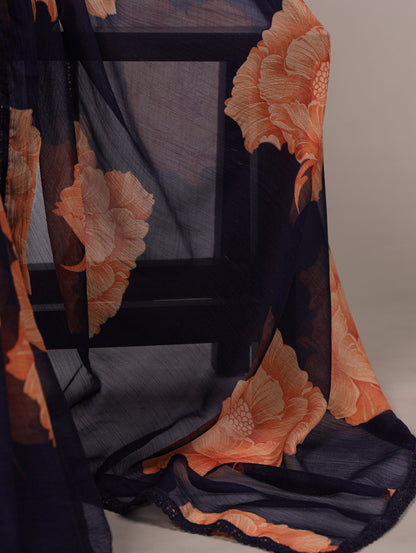 Soft Chiffon Printed Saree 7033