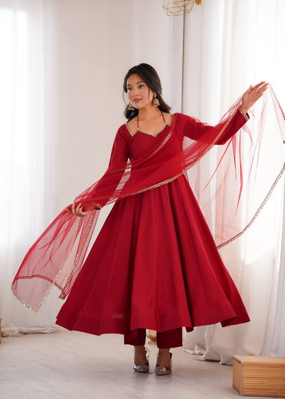 JSK-293 Anarkali Gown with Bottom & Dupatta set