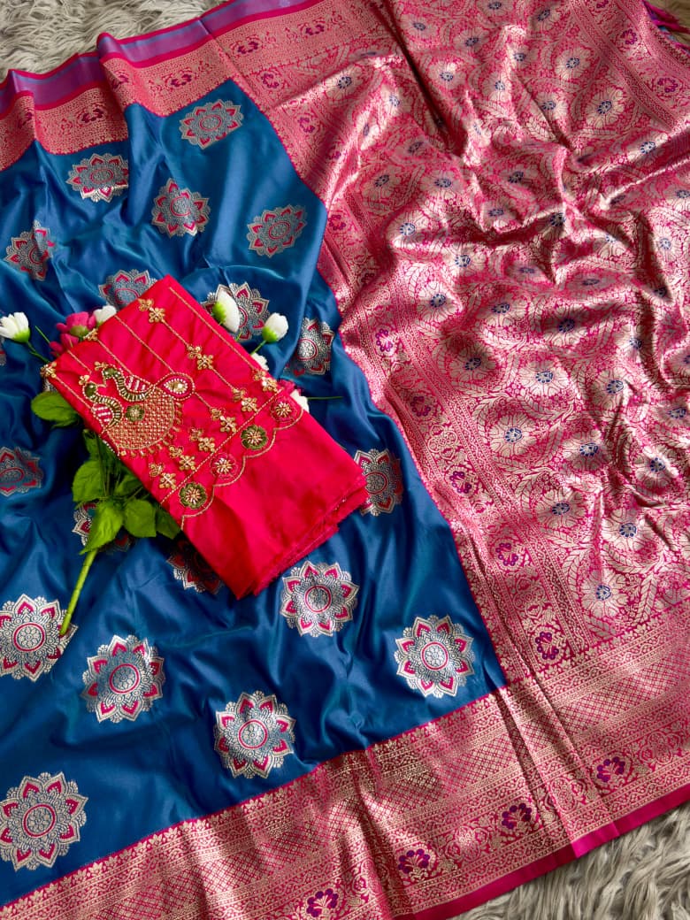 Banarasi Saree - Hand Work Blouse
