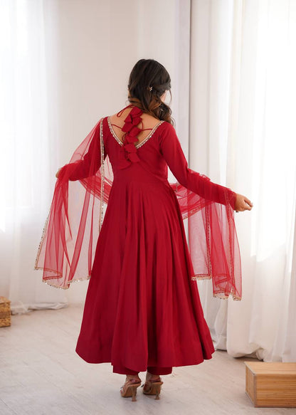 JSK-293 Anarkali Gown with Bottom & Dupatta set