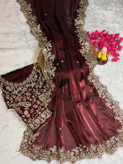 Shimari Fendy Silk Saree - Musafir