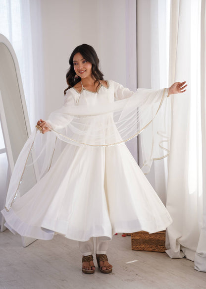 JSK-293 Anarkali Gown with Bottom & Dupatta set