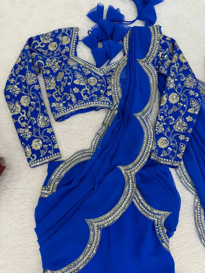 Ready to Wear Ruffle Saree JET058 RTW