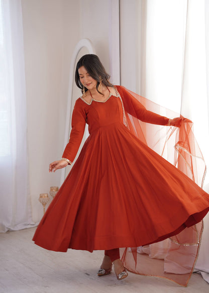 JSK-293 Anarkali Gown with Bottom & Dupatta set