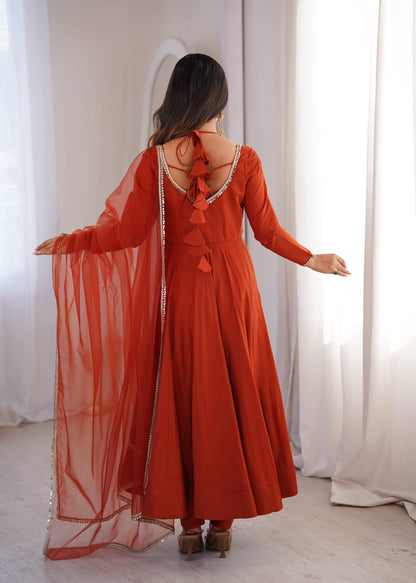 JSK-293 Anarkali Gown with Bottom & Dupatta set
