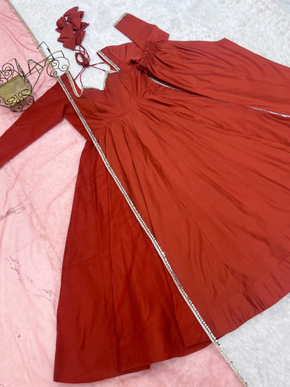 JSK-293 Anarkali Gown with Bottom & Dupatta set