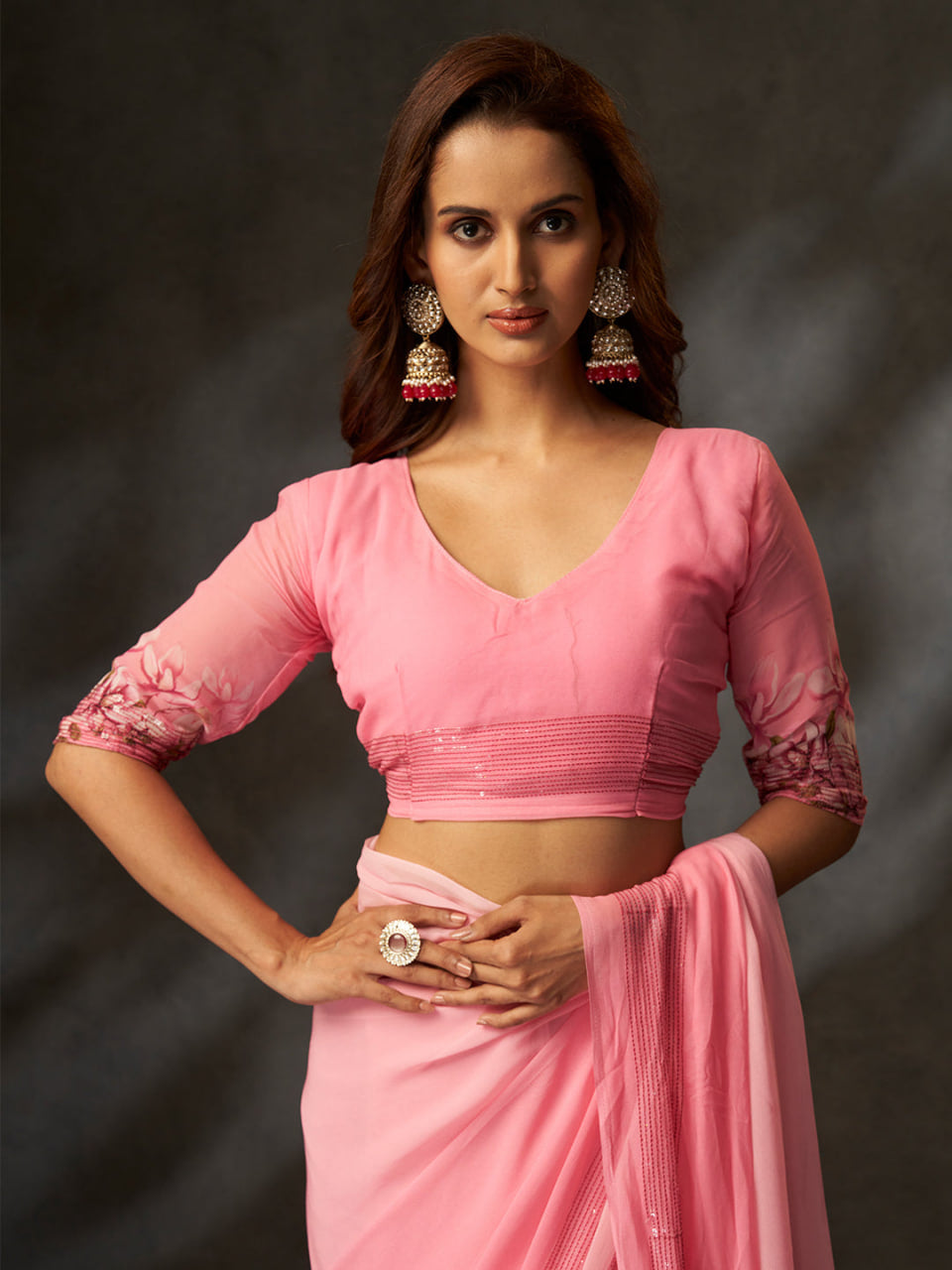 Floral Print Saree A91