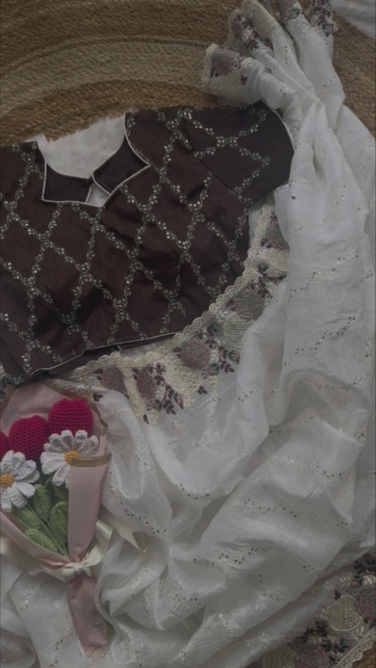 Crush Organza Saree MUGHDA