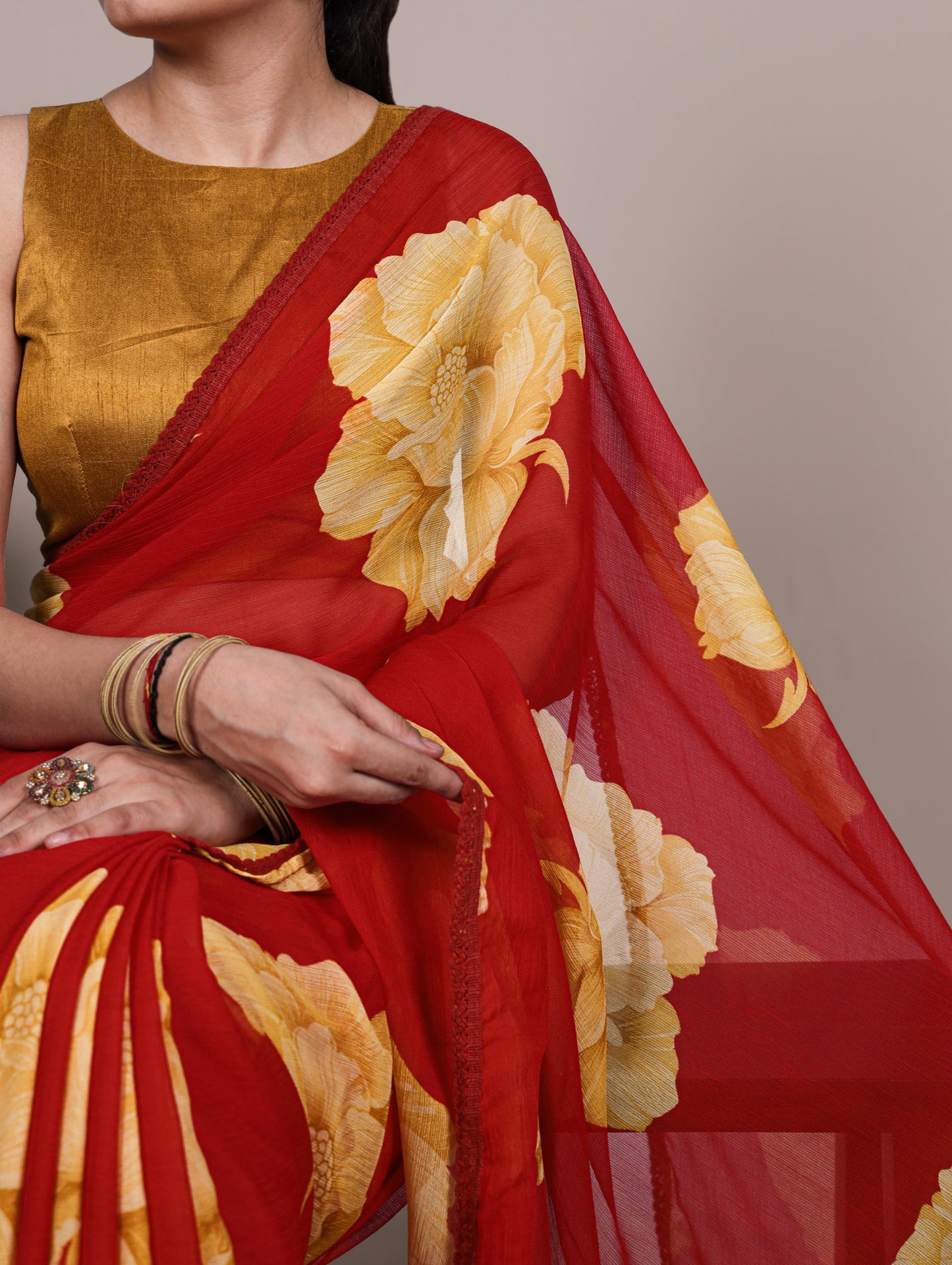 Soft Chiffon Printed Saree 7033