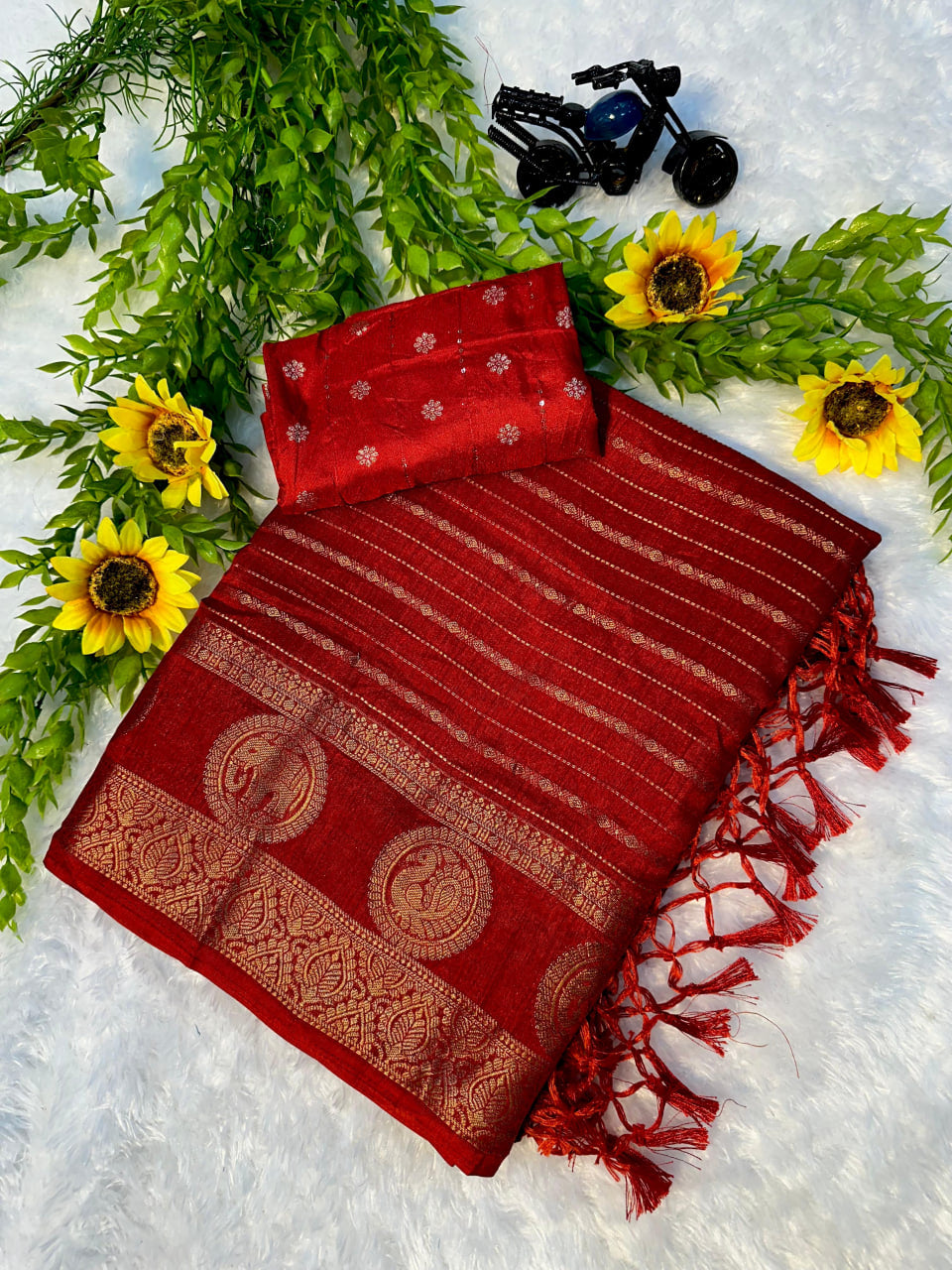 Mysore Dola Silk Saree - Elephant