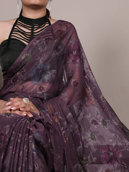 Viscose Floral Printed Brasso Saree