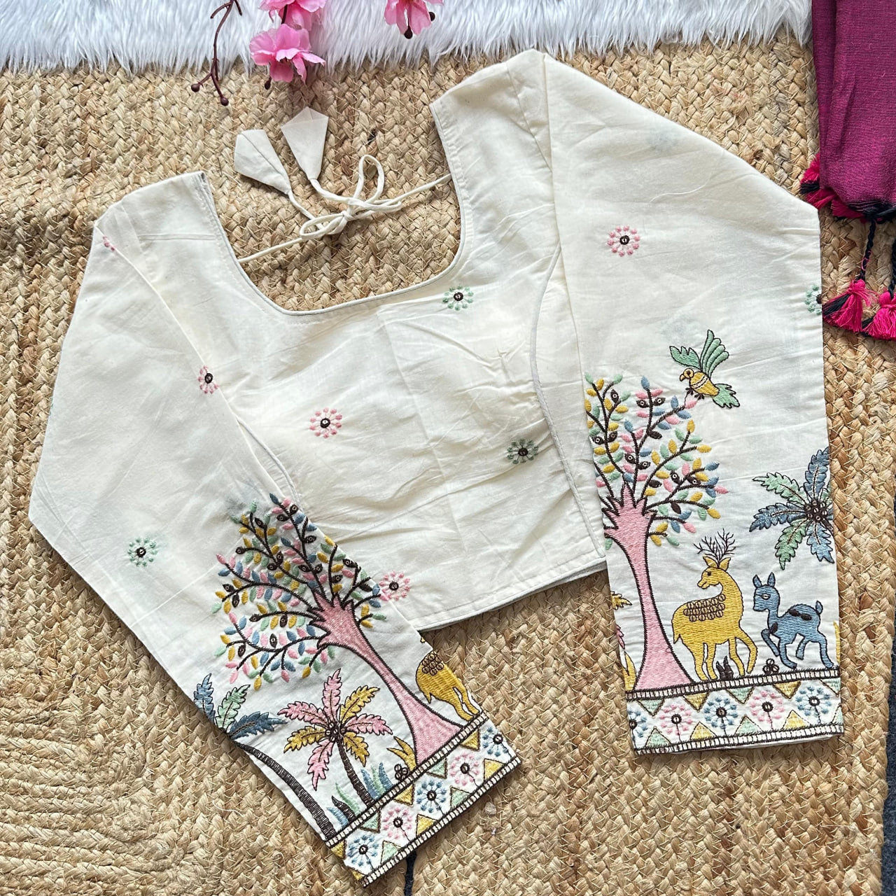 Pura Handloom Khadi Cotton Saree With Double Blouse HK18