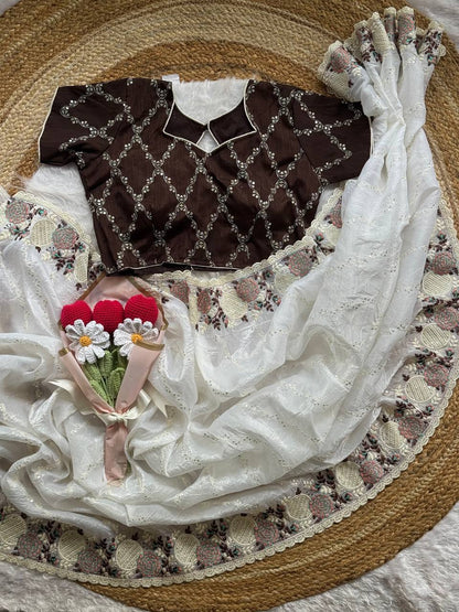 Crush Organza Saree MUGHDA